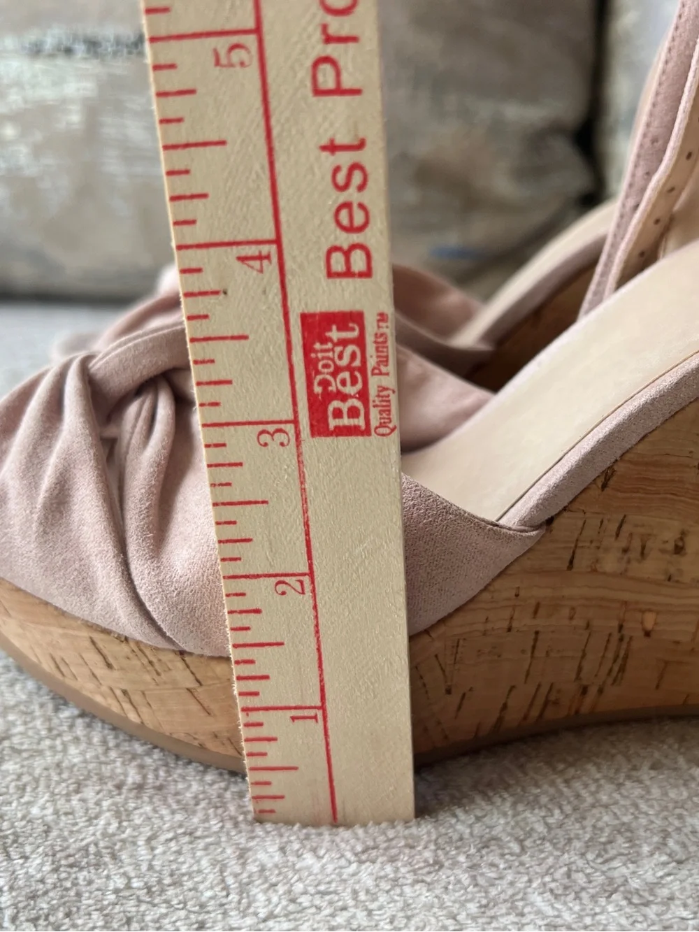 BP. Arya Platform Wedge Sandals Baby Blush (Pink) Size 6 1/2 / Faux Suede / Cork